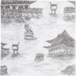 경복궁 아사 손수건