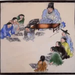 서당도 민화 손수건