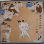 씨름 민화 손수건